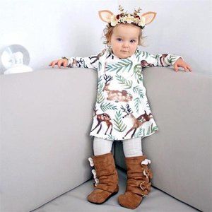 12 Month Girls Christmas Baby Deer Dress